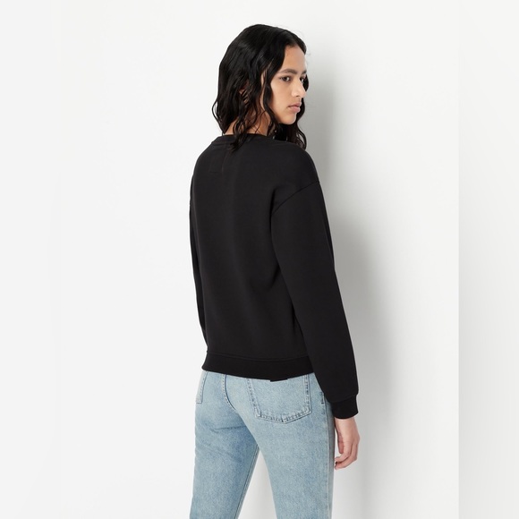 Armani Exchange ICON LOGO STUDDED CREW NECK SWEATSHIRT - Picture 6 of 11